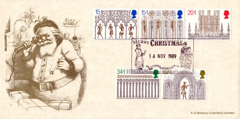 1989 (11) Christmas - Bradbury 'Santa on Phone' Special - Telecom Technology Showcase H/S