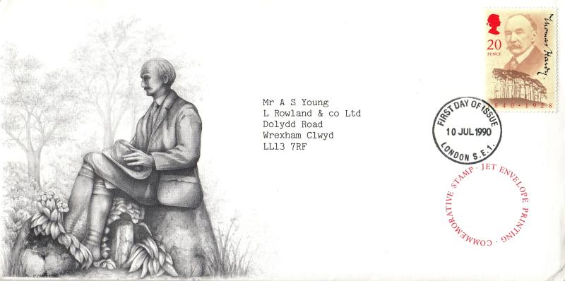 1990 (07) Thomas Hardy - Jet Envelope Printing Co Cinderella - London SE1 FDI
