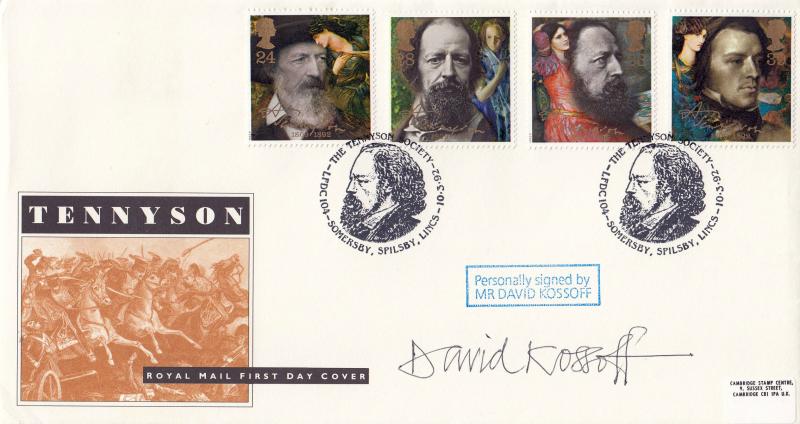 1992 (03) Tennyson - RM - The Tennyson Society, Somersby H/S - Signed by David Kossoff