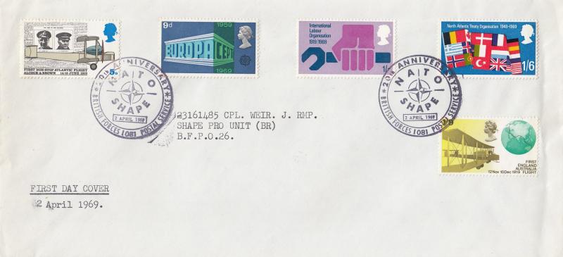 1969 (04) Anniversaries - Plain - NATO Shape H/S (Sent to someone at SHAPE)!