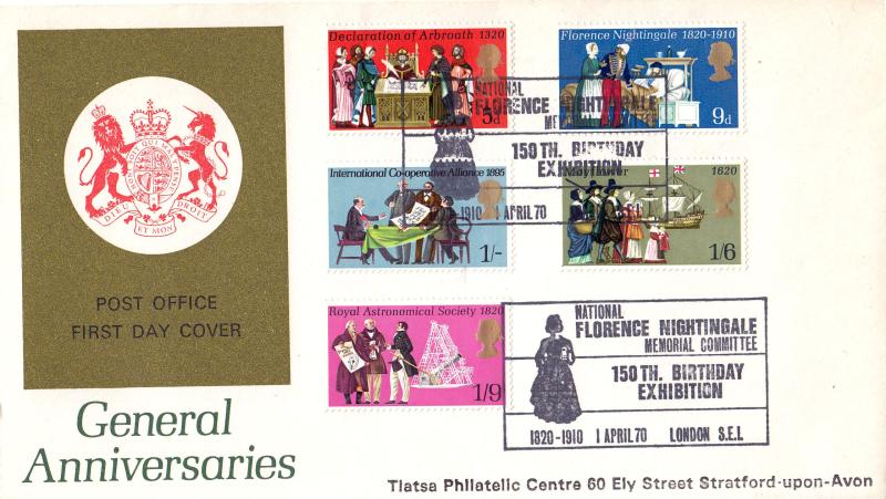 1970 (04) Anniversaries - PO - Florence Nightingale Committee Birthday Exhibition H/S