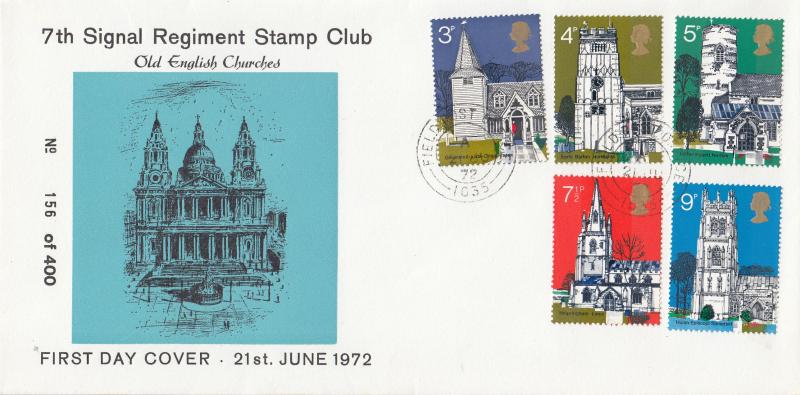 1972 (06) Churches - 7th Signal Regiment Stamp Club Cover - Field PO 1035 CDS