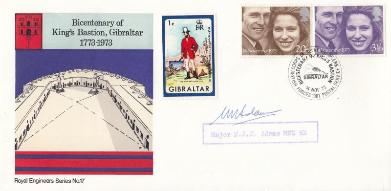 1973 (11) Wedding - Royal Engineers 'King's Bastion', BF1387PS Official - Signed by Major M J E Adams