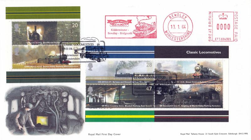 2004 (01) Classic Locomotives (M/S) - RM - Kidderminster H/S + Severn Valley Railway Meter Mark