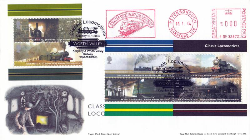 2004 (01) Classic Locomotives (M/S) - RM - Keighley & Worth Valley Railway H/S + Nene Valley Railway Meter Mark