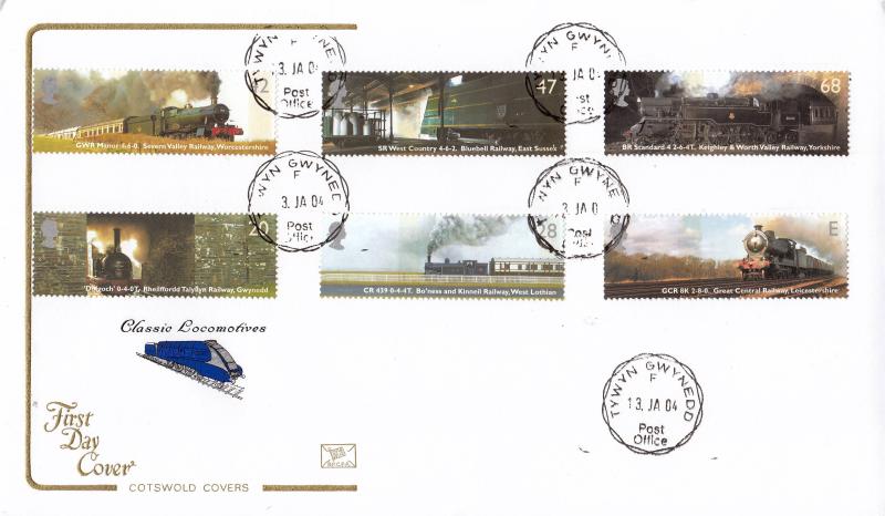2004 (01) Classic Locomotives (Stamps) - Cotswold - Tywyn CDS