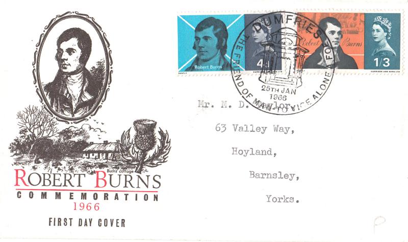 1966 (01) Robert Burns - Phos - 'Face & Thistle' Cover - Dumfries H/S (Large Format)