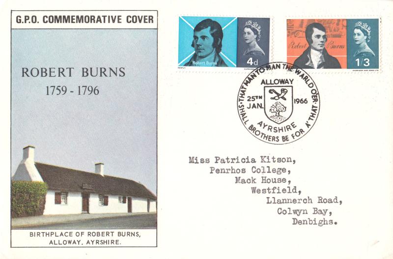1966 (01) Robert Burns - Phos - GPO - Alloway H/S (Small Format)