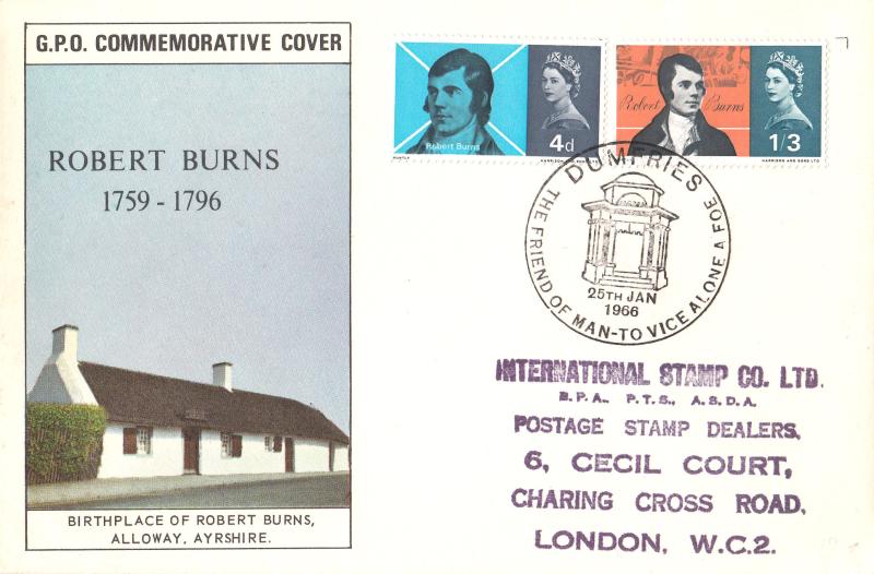 1966 (01) Robert Burns - Ord - GPO - Dumfries H/S (Large Format)