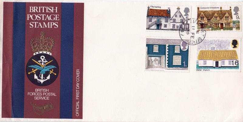 1970 (02) Cottages - Forces BFPS Cover - Field PO 949 CDS