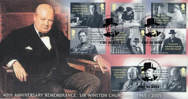 2024 (11) Winston Churchill - Churchill Remembrance 40th Anniv Cover  - Blenheim Palace H/S- Blenheim Palace H/S