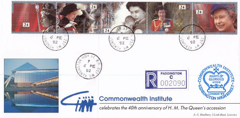 1992 (02) Accession - Bradbury 'Commonwealth Institute' Official - Kensington High Street CDS