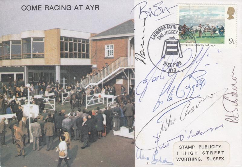 1979 (09) Racing At Ayr Commemorative Cover - SP - Multi Signed by EIGHT Racing Personalities