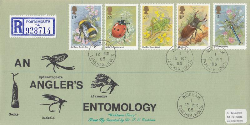 1985 (03) Insects - 'Anglers Entomology' Cover - Wickham CDS