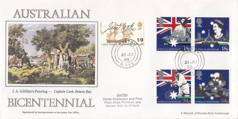 1988 (06) Australia - Muscroft 'Captain Cook, Botany Bay Painting' Official - Whitby CDS