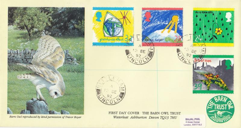 1992 (09) Green - Covercraft Barn Owl Trust, Ashburton, Devon Official - Nettleham CDS