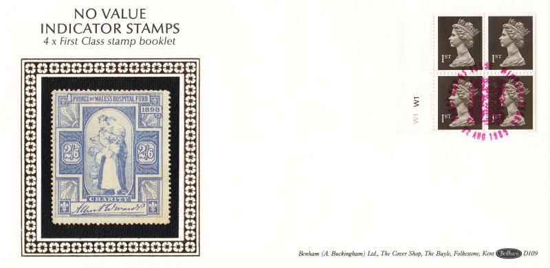 1989 (08) 4 x 1st Class Booklet - Benham D109 - Windsor (3 Lions) H/S (Cyl No Version)