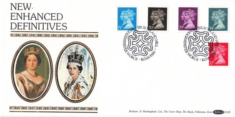 1990 (01) Penny Black (Stamps) - Benham D126 - Rowland Hill, Kidderminster H/S