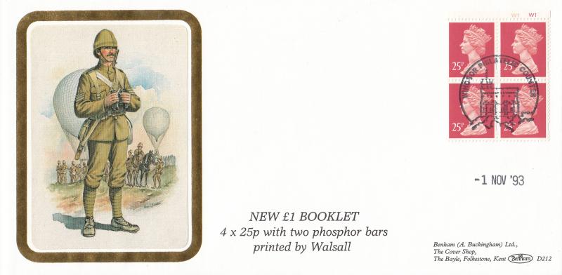 1993 (11) £1 Booklet - Benham D212 - Windsor Counter H/S (Cylinder No Version)
