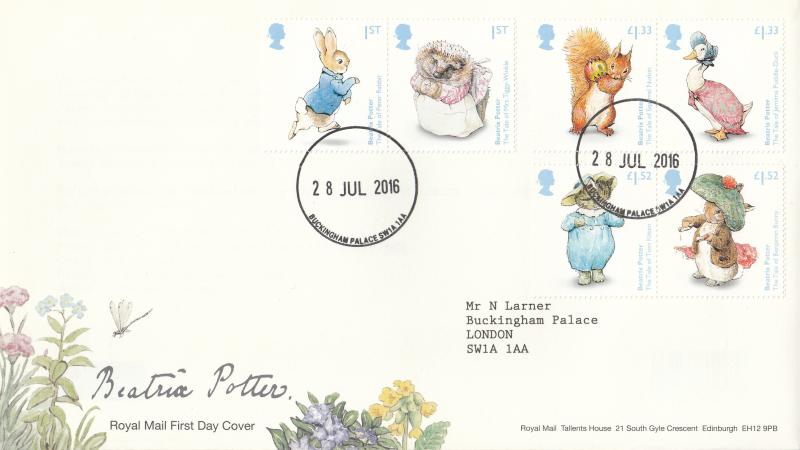 2016 (07) Beatrix Potter (Stamps) - RM - Buckingham Palace CDS