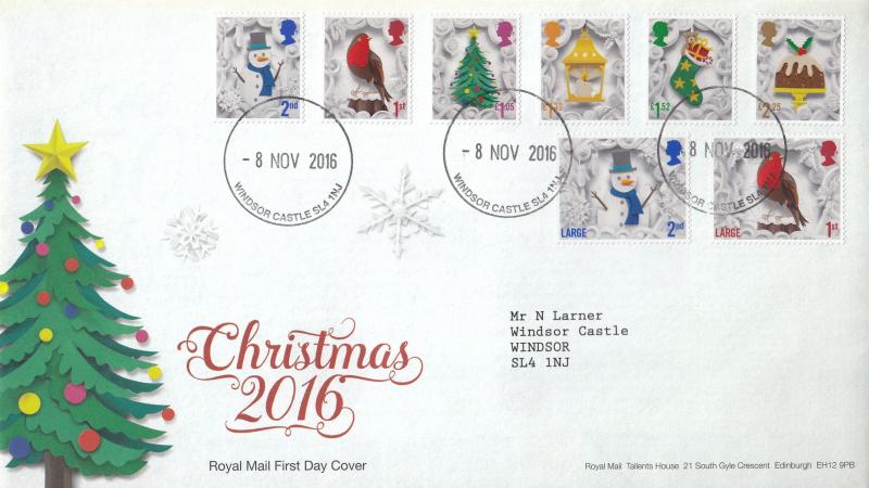 2016 (11) Christmas (Stamps) - RM - Windsor Castle CDS