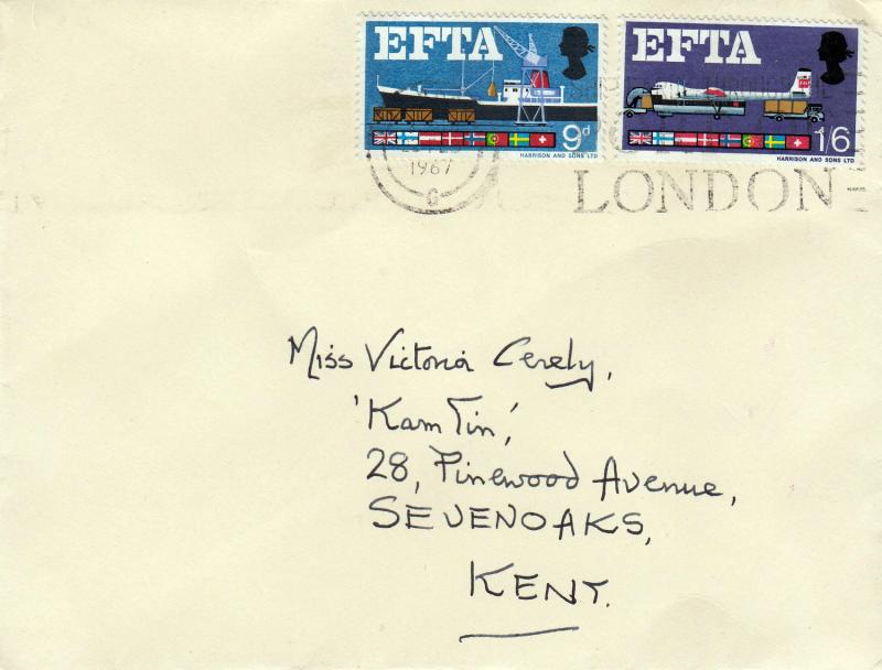 1967 (02) EFTA - Plain - Ship Early Through The Port of London Slogan
