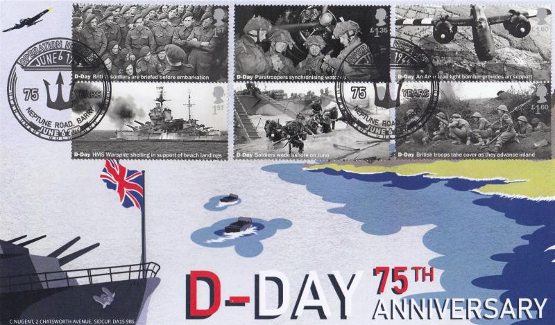 2019 (06) D-Day Landing (Stamps) - Nugent 'Operation Neptune' Barry Official