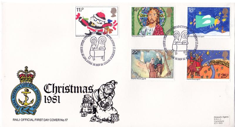 1981 (11) Christmas - Pilgrim RNLI Cover - Bethlehem H/S