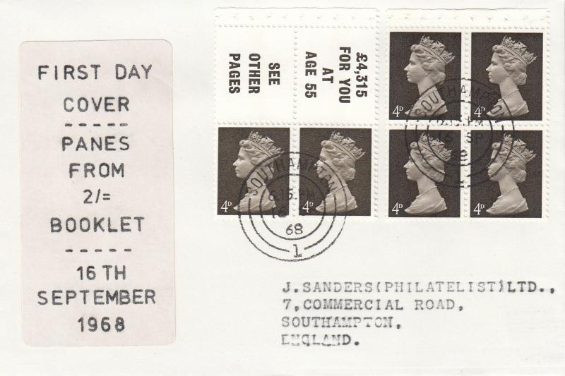 1968 (09) 2/- Booklet - Sanders Text Cover - Southampton CDS