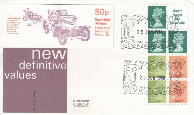 1980 (06) 50p Vauxhall Booklet FB12 - PO - Windsor Pictorial H/S