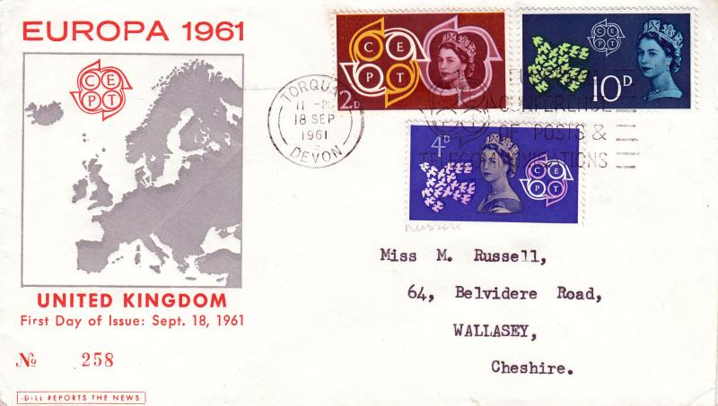 1961 (09) CEPT - Grey 'Map' Cover - Torquay Conference Slogan