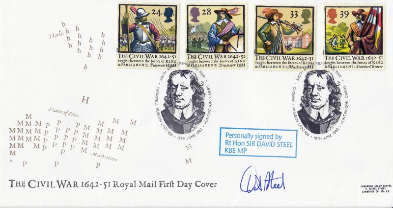 1992 (06) Civil War - RM - Cromwell Museum H/S - Signed by the late David Steel