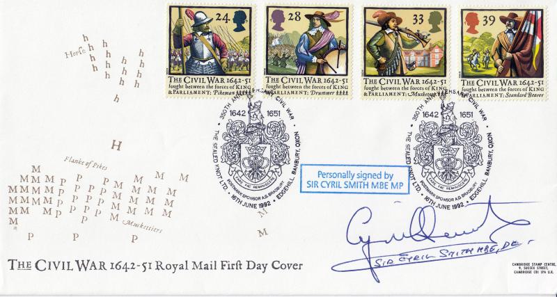 1992 (06) Civil War - RM - Sealed Knot H/S - Signed by the late Cyril Smith