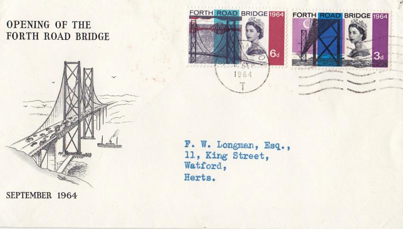 1964 (09) Forth Bridge - Phosphor - B&W Bridge 'View' Cover - Southampton Phosphor 'T' Slogan