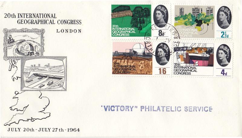 1964 (07) Geographical - B&W 'Frames' Cover - Ord - Worthing CDS - 8d = Emerald Green Field Variety