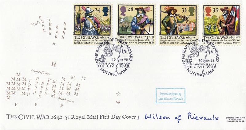 1992 (06) Civil War - RM - Raising of The Standard, Nottingham H/S - Signed by the late Harold Wilson