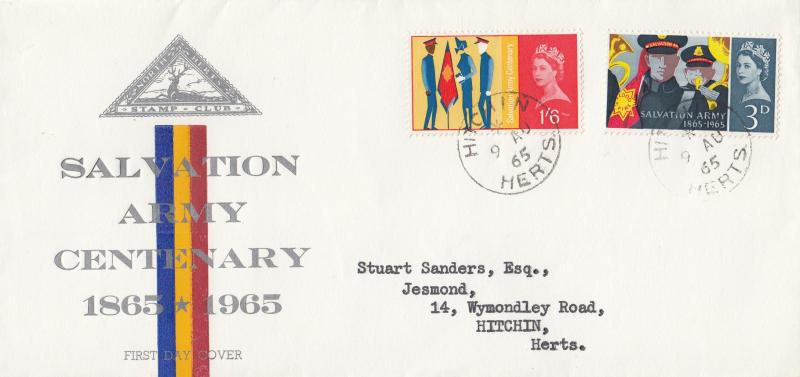 1965 (08) Salvation Army - Ord - North Herts Stamp Club - Hitchin CDS