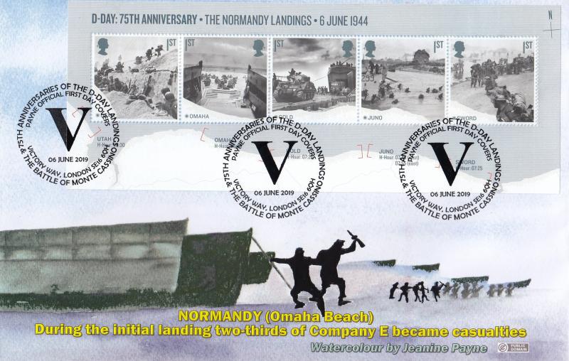 2019 (06) D-Day Landing (M/S) - Peter Payne Omaha Beach 'Victory Way' Official