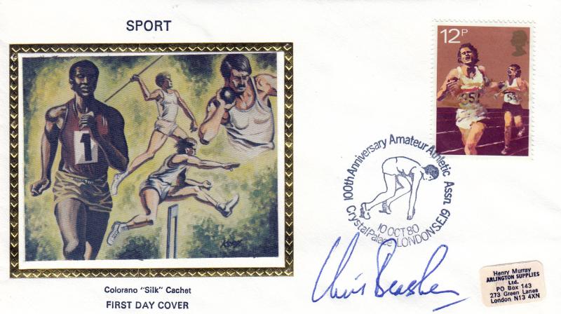 1980 (10) Sports - Colorano Silk - 12p - AAA, Crystal Palace H/S - Signed by Chris Brasher