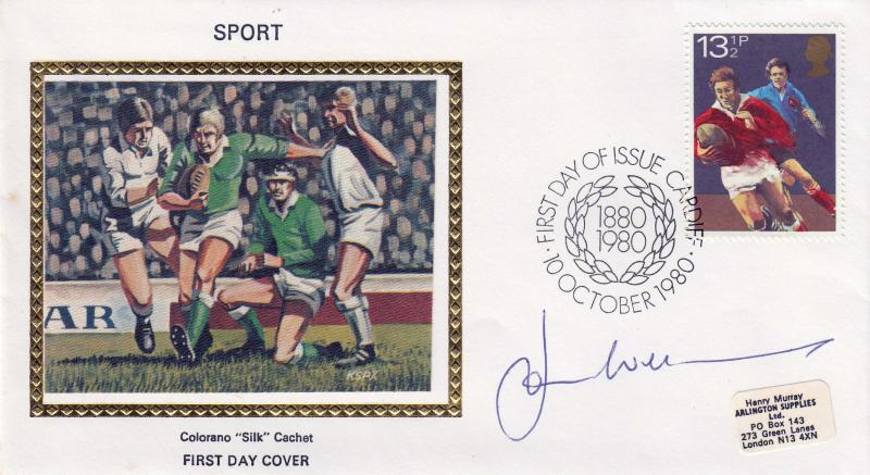 1980 (10) Sports - Colorano Silk - 13½p - Cardiff H/S - Signed by J P R Wiiliams