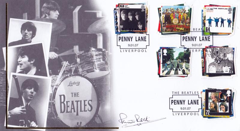 2007 (01) The Beatles (Stamps) - Internet 'Penny Lane' Official - Signed by Pete Best