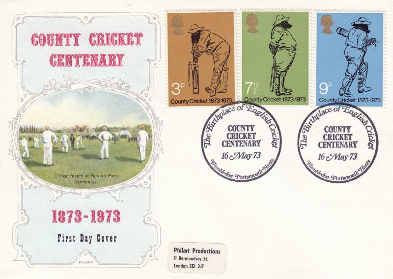 1973 (05) Cricket - Philart - Birthplace of English Cricket, Hambledon H/S