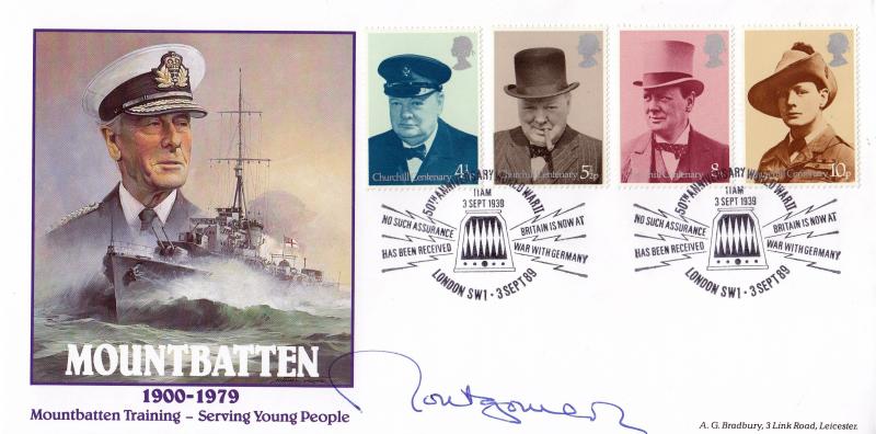 1989 (09) Mountbatten Training - Bradbury Commemorative 'WWII 50th Anniversary' Special - Signed by Viscount Montgomery of Alamein.