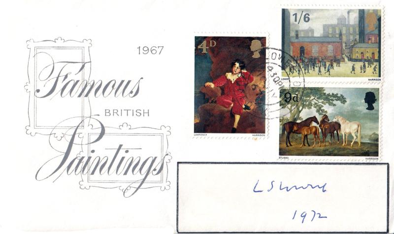 1967 (07) Paintings - 'Frames' Cover - Lowestoft CDS - Signed by L S Lowry