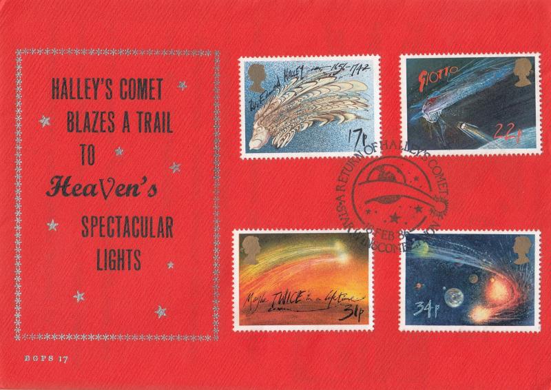 1986 (02) Halley's Comet - BGPS (British Gay Philatelic Society) Special - Star H/S
