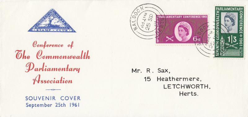 1961 (09) Parliamentary Conference - North Herts Stamp Club Cover - Baldock CDS