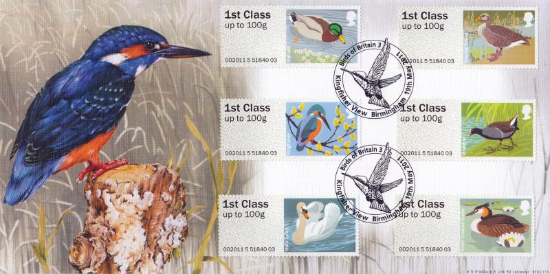 2011 (05) Birds Post & Go - Bradbury (Kingfisher) Cover - Birmingham H/S
