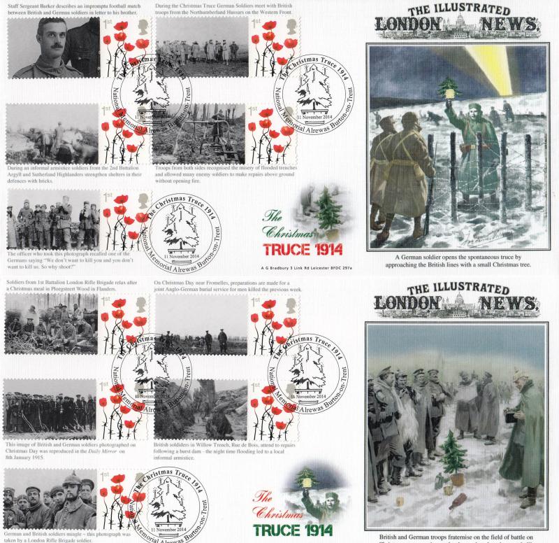 2014 (11) The Christmas Truce Smilers Sheet (CSS-026) - Bradbury National Memorail Specials (Pair)