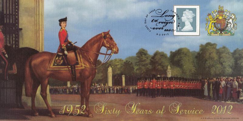 2012 (02) Diamond Jubilee MS - Bradbury 'London SW1' Blue Diamond Jubilee Machin Special