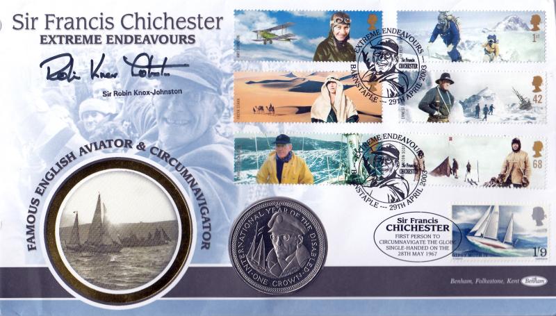 2003 (04) Extreme Endeavours - Benham C117 'Barnstaple' Coin Official - Signed by Sir Robin Knox-Johnson